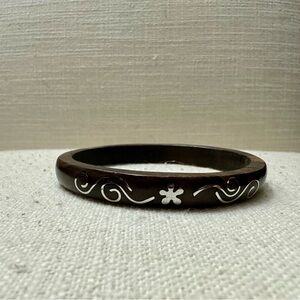 Elegant Brown and Silver Bangle Bracelet